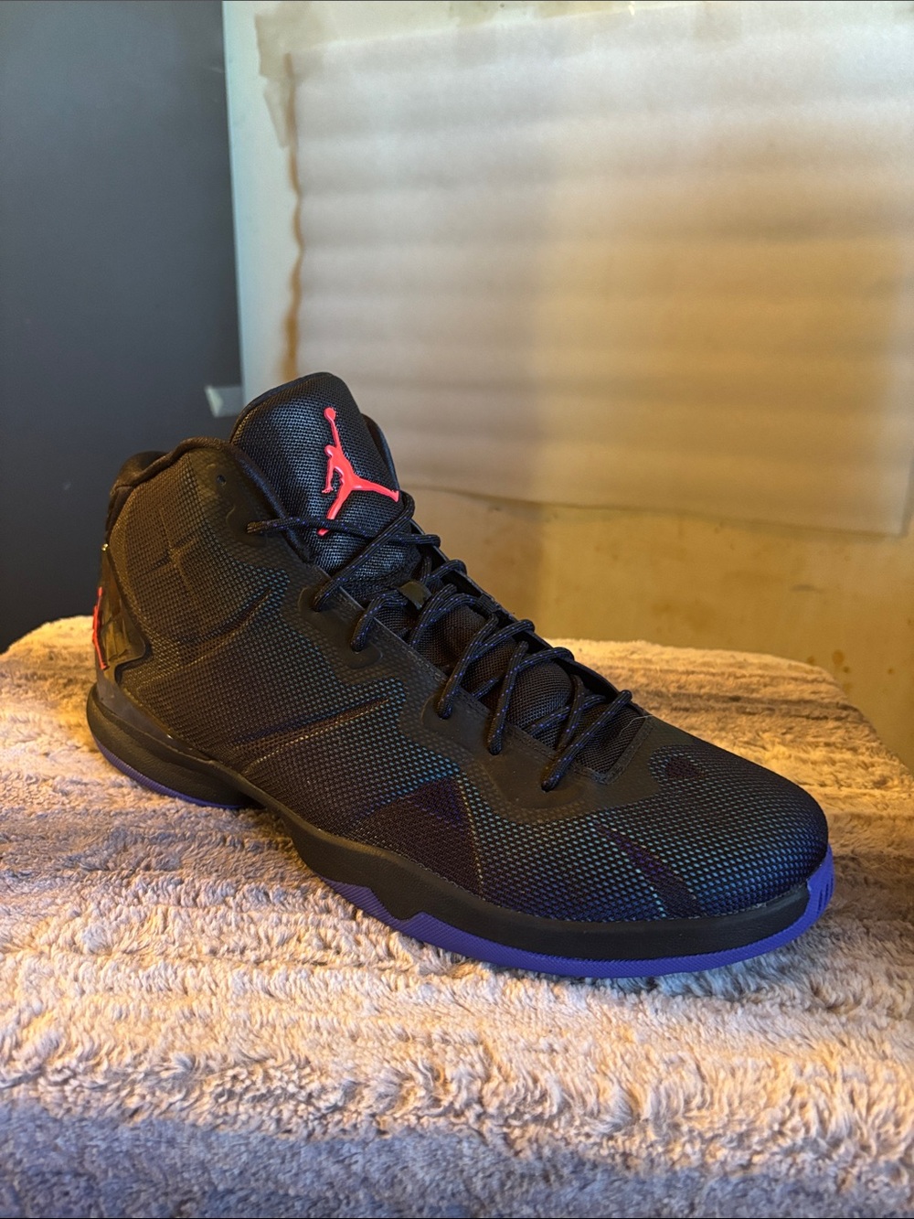 Jordan Men’s Black with Red Accent Basketball Shoes